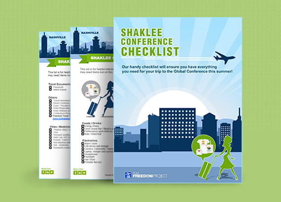 Shaklee Conference Checklist